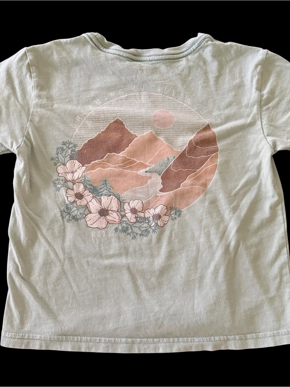 Roxy Girls Short Sleeve Tee in Sage Green-size medium 10